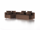 Ecksofa Sereno mit Schlaffunktion inkl. 4 Kissen (70x55 cm), Bodennah, B 300 x T180 cm, Eckteil links, mit Bezug Wollstoff Stavang Torf (64), Buche