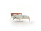 Bett Almeno mit Kopfhaupt inkl. wechselbarer Housse, 140 x 200 cm, Wollstoff Elverum Ziegel (85), Zirbe