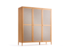 Kleiderschrank Tenso 3-türig, Wollstoff Tano Natur, Buche