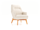 Fauteuil Coppa mit Bezug, Wollstoff Tano Natur Hell (80), Buche