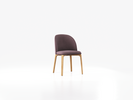 Stuhl Belmont ohne Armlehne 54x60/45x83/48 cm, mit Bezug Wollstoff Elverum Pflaume/ Eiche