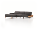 Lounge-Sofa Alani, B 300 x T 179 cm, Liegeteil links, Sitzhöhe in cm 44, mit Bezug Wollstoff Elverum Mocca (73), Eiche
