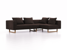 Ecksofa Sereno, B276xT180xH71 cm, Sitzhöhe 43 cm, mit Liegeteil rechts inkl. 4 Kissen (70x55 cm), Kufenfuß Eiche, Wollstoff Stavang Torf