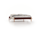 Bett Lorea ohne Betthaupt, 180 x 200 cm, Wollstoff Kaland Ziegel (72), Eiche