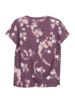 Bluse-Kurzarm, blumendruck pflaume