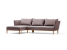 Lorea Lounge-Sofa, Liegeteil links, Buche, mit Bezug Wollstoff Elverum Pflaume