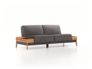 2er-Sofa Alani, B 252 x T94 cm, Sitzhöhe in cm 44, mit Bezug Wollstoff Elverum Mocca (73), Eiche