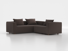 Ecksofa Sereno  inkl. 3 Kissen (70x55 cm), Eckteil links, B 246 x T 235 cm, Bodennah, mit Bezug Wollstoff Tano Natur Dunkel (81), Eiche