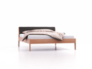 Bett Almeno, Buche, 160x200 cm, Kopfhaupt incl. abnehmbarer Housse Wollstoff Stavang Schiefer