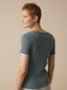 Kurzarmshirt Rippe, topas melange ringel