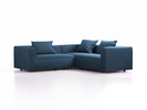 Ecksofa Sereno rechts, bodennah, B246xT235xH71 cm, Sitzhöhe 43 cm, inkl. 3 Kissen (70x55 cm), Eiche, Wollstoff Elverum Ozean