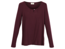 Langarm-Shirt Aubergine, Vordeansicht