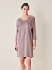 Kleid langarm, 100 % Bio Baumwolle, deep mauve