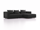 Lounge-Sofa Sereno, bodennah, B297xT180xH71 cm, Sitzhöhe 43 cm, mit Liegeteil rechts inkl. 3 Kissen (70x55 cm), Eiche, Wollstoff Stavang Mocca