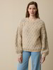 Pullover aus Alpakawolle und Bio-Baumwolle, strick sand/eisblau