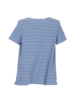 Shirt-Kurzarm-Ringel, ringel weiss/rauchblau, Rückansicht