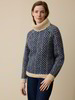 Pullover aus Alpakawolle und Bio-Baumwolle, strick fischgrat blau/weiß
