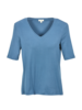 T-Shirt Rippe, rauchblau