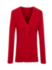 Pullover mit Knopfleiste, tomatenrot, Vorderseite