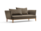 Lorea 2er-Sofa, Eiche, mit Bezug Wollstoff Kaland Torf