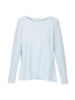 Shirt-Langarm-Ringel, 75 ringel aqua/weiss, Vorderansicht