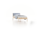 Bett Almeno mit Kopfhaupt inkl. wechselbarer Housse, 90 x 200 cm, Wollstoff Elverum Blaugrau (83), Zirbe