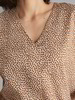 Bluse-Kimono bedruckt, minimal druck ocker-gold