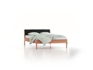 Bett Almeno mit Kopfhaupt inkl. abnehmbare Housse, 140 x 200 cm, Wollstoff Stavang Schiefer (60), Kernbuche
