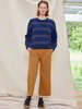 Pullover-Blockstreifen, indigo & Culotte, cognac