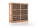 Kleiderschrank Kurido 2-türig, B 243,6x H 230x T 66,3 cm, breite Türen, Glas, Eiche