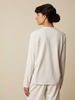 Schlafshirt Langarm, 100 % Bio Baumwolle, sand-weiss ringel