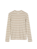 Langarmshirt aus Bio Baumwolle, camel/offwhite ringel rippe