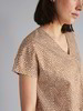 Bluse-Kimono bedruckt, minimal druck ocker-gold