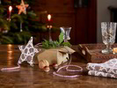 Weihnachtsdeko  Stoffanhänger aus Zirbenspäne