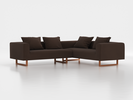 Ecksofa Sereno inkl. 4 Kissen (70x55 cm), Eckteil rechts, B 276 x T 235 cm, Kufenfuß, mit Bezug Wollstoff Kaland Torf (70), Buche