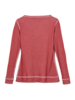 Shirt-Langarm, rippe rot/hellblau