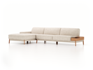 Lounge-Sofa Alani, B 340 x T 179 cm, Liegeteil links, Sitzhöhe in cm 44, mit Bezug Wollstoff Tano Natur Hell (80), Eiche
