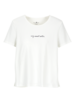 Yoga-T-Shirt-Schriftzug, weiss