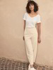 Shirt Kurzarm, offwhite & Sweatpants, vanille