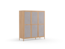  Kleiderschrank Tenso 3-türig, Wollstoff Elverum Mocca, Buche