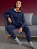 Sweathoody, blau melange