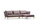 Lorea Lounge-Sofa, Liegeteil rechts, Buche, mit Bezug Wollstoff Elverum Pflaume