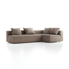 Ecksofa Sereno mit Schlaffunktion inkl. 4 Kissen (70x55 cm), Bodennah, B 300 x T180 cm, Eckteil rechts, mit Bezug Wollstoff Tano Natur (79), Buche