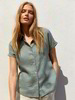 Bluse-Leinen-kurzarm, aqua