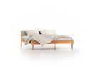 Bett Almeno mit Kopfhaupt inkl. wechselbarer Housse, 180 x 200 cm, Wollstoff Tano Natur Hell (80), Buche