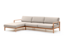 Loungesofa Linera, breit mit Liegeteil links, Wollstoff Stavang Sand, Eiche