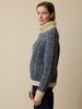 Pullover aus Alpakawolle und Bio-Baumwolle, strick fischgrat blau/weiß