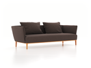 3er Sofa Lorea, B 235 x T 92,5 cm, mit Bezug Wollstoff Tano Natur Dunkel (81), Buche