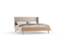 Bett Tonda, mit niedrigem Polsterbetthaupt , 180 x 200, Wollstoff Tano Natur (79), Buche