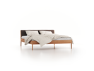 Bett Almeno mit Kopfhaupt inkl. wechselbarer Housse, 180 x 200 cm, Wollstoff Tano Natur Dunkel (81), Eiche